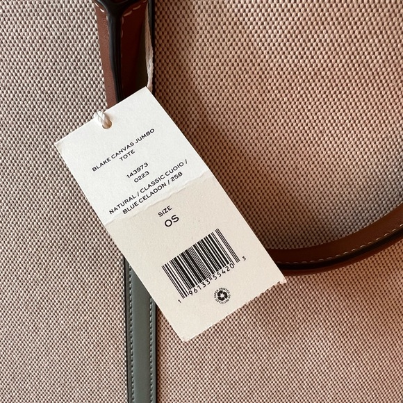 TORY BURCH Blake Canvas Jumbo Tote Bag Canvas Purse Travel Shoulder NWT HOST PK - Picture 5 of 11